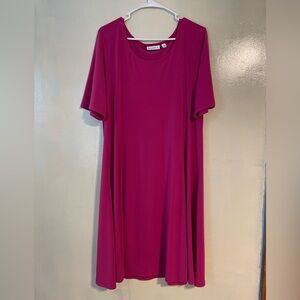 Susan graver pink size L liquid knit loose dress flowy stretch